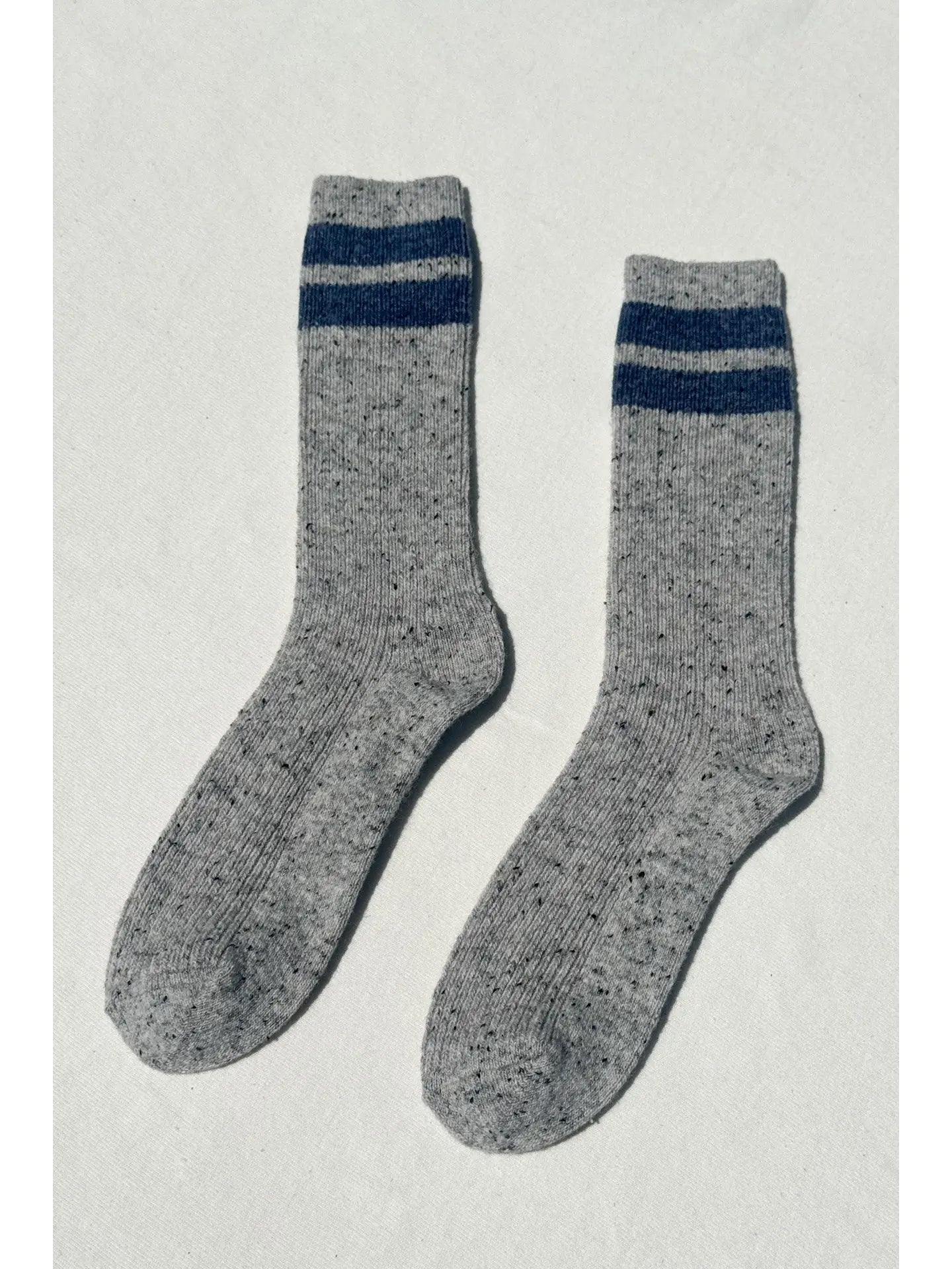 the SNOW varsity sock, grey+blue