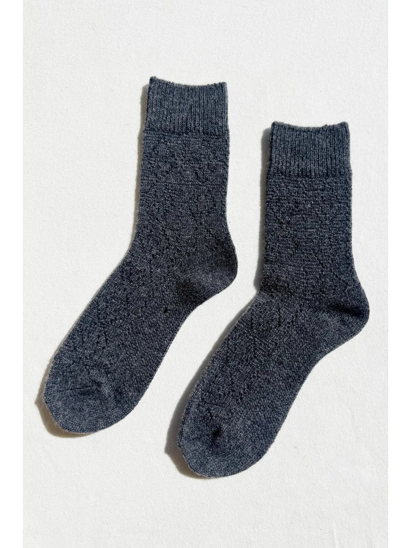 the CASHMERE POINTELLE sock, charcoal