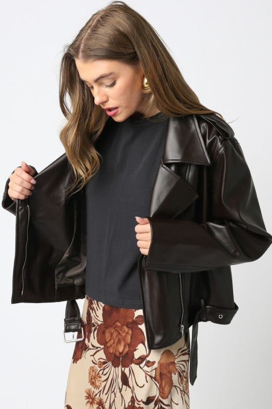 the EMERY moto jacket, chocolate