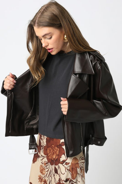 the EMERY moto jacket, chocolate