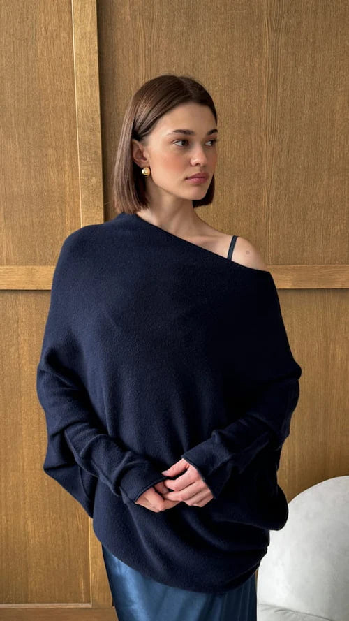 the NATALIE sweater, deep blue