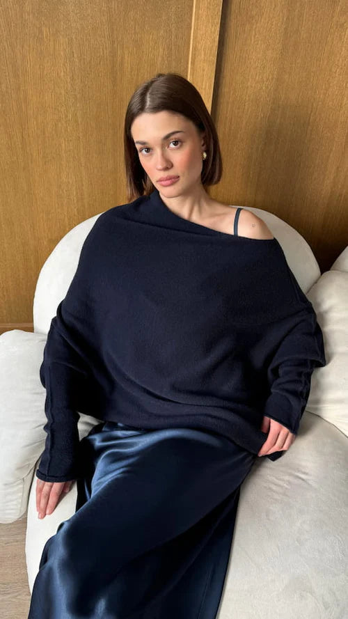 the NATALIE sweater, deep blue