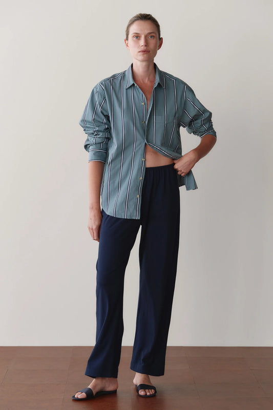 the JERSEY simple crop pant, navy