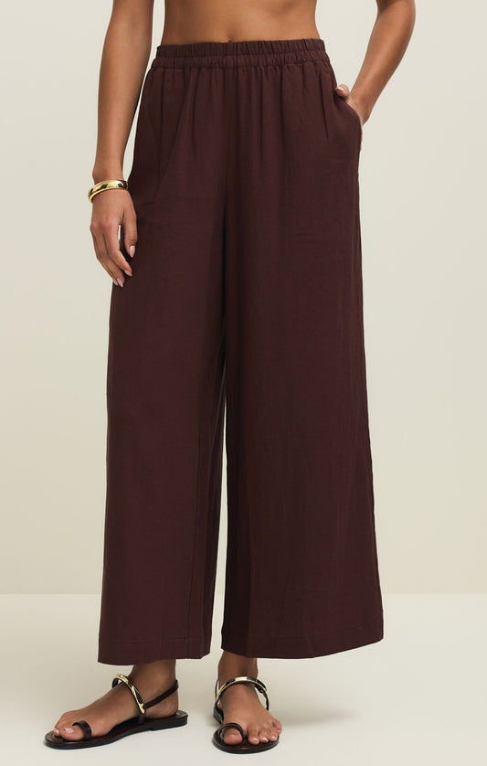 the SCOUT linen pant, chocolate cherry