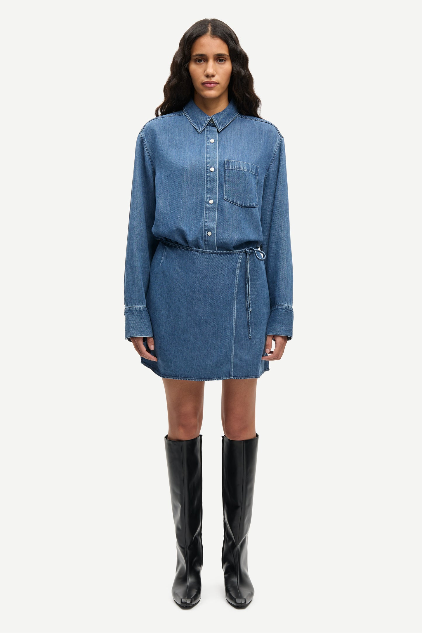 the SASKY dress, medium denim blue