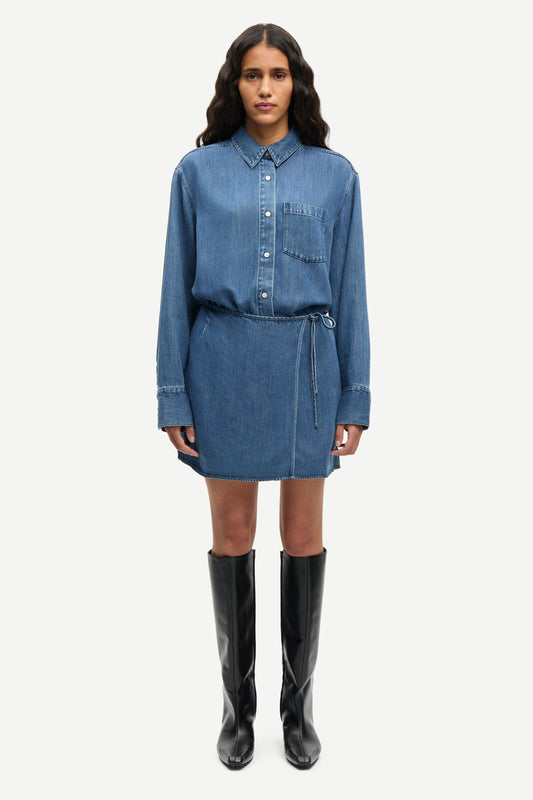 the SASKY dress, medium denim blue