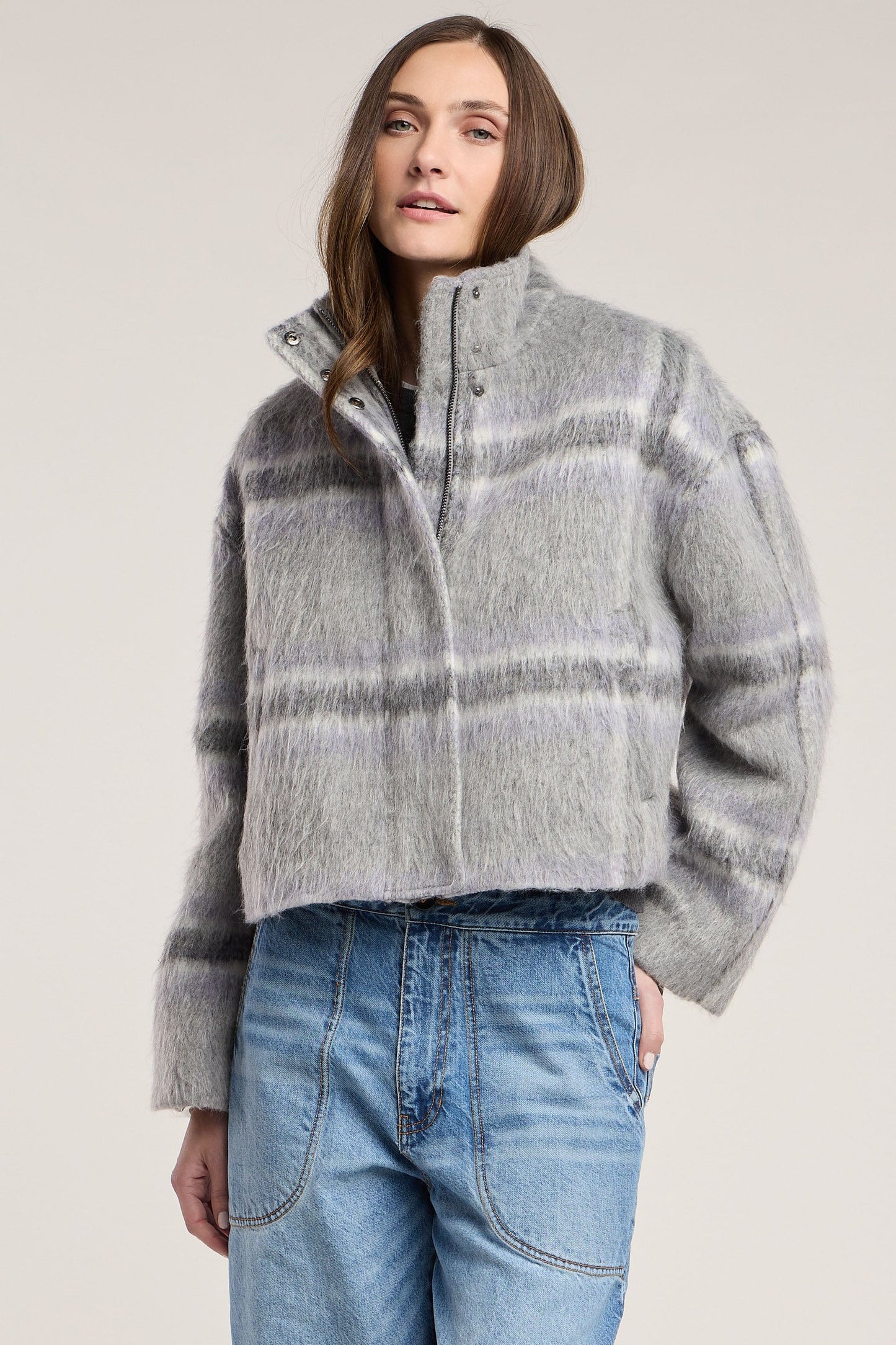 the HAVEN brushed plaid jacket